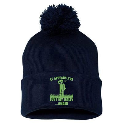 Funny Golf It Appears Ive Lost My Balls Again Pom Pom 12in Knit Beanie