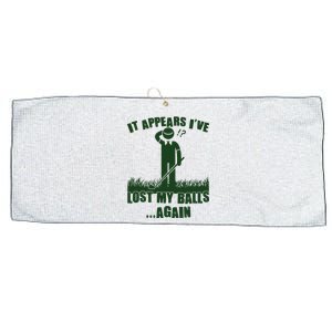 Funny Golf It Appears Ive Lost My Balls Again Large Microfiber Waffle Golf Towel