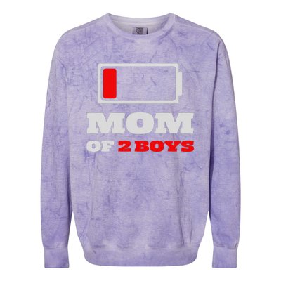 Funny Gift Ideas For Mother's Day Mom Of 2 Boys Colorblast Crewneck Sweatshirt