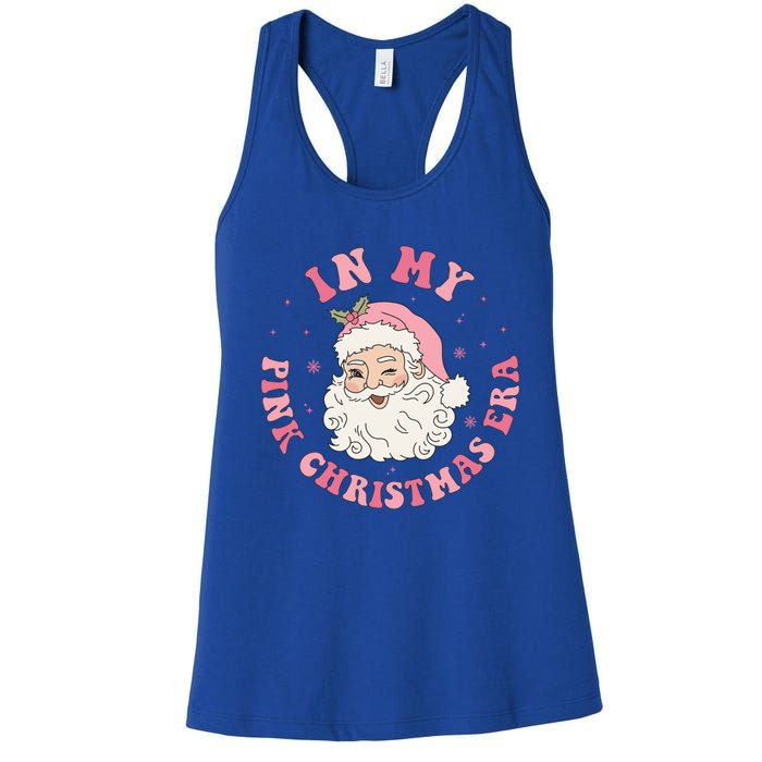 Funny Groovy In My Pink Christmas Era Xmas Gift Women's Racerback Tank