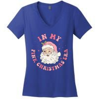 Funny Groovy In My Pink Christmas Era Xmas Gift Women's V-Neck T-Shirt