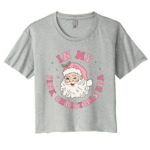 Funny Groovy In My Pink Christmas Era Xmas Gift Women's Crop Top Tee