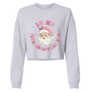 Funny Groovy In My Pink Christmas Era Xmas Gift Cropped Pullover Crew