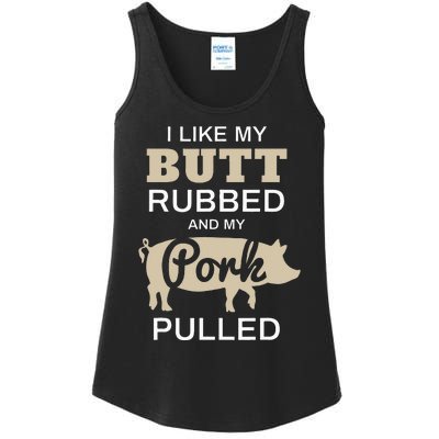 Funny Grilling I Like My Butt Rubbed BBQ Ladies Essential Tank