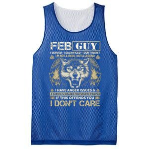 February Guy I Served I Sacrificed I Don't Regret Wolf Cool Gift Mesh Reversible Basketball Jersey Tank