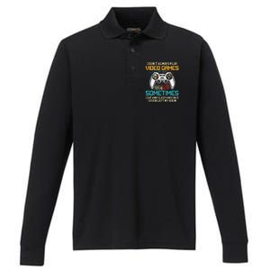 Funny Gamer I Dont Always Play Video Games Gift Boy Teens Performance Long Sleeve Polo