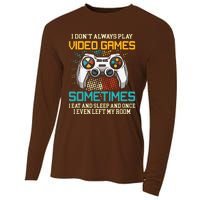 Funny Gamer I Dont Always Play Video Games Gift Boy Teens Cooling Performance Long Sleeve Crew