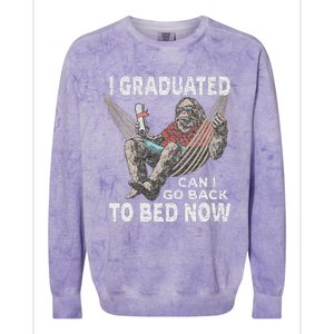 Funny Graduation I Graduated Can I Go Back To Bed Now Colorblast Crewneck Sweatshirt