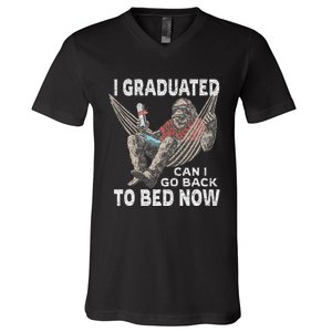 Funny Graduation I Graduated Can I Go Back To Bed Now V-Neck T-Shirt