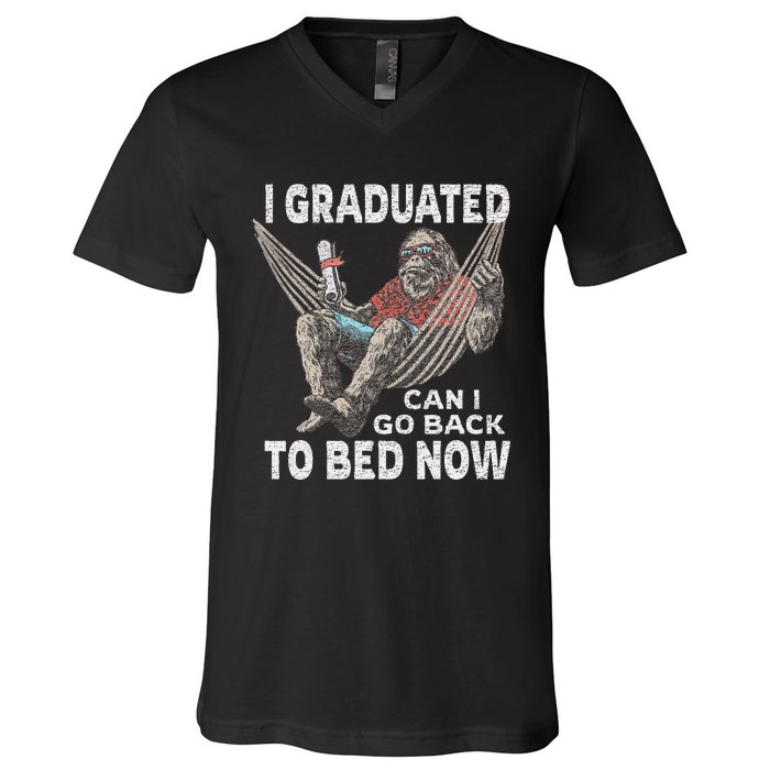 Funny Graduation I Graduated Can I Go Back To Bed Now V-Neck T-Shirt