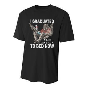 Funny Graduation I Graduated Can I Go Back To Bed Now Youth Performance Sprint T-Shirt