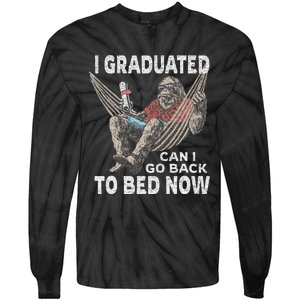 Funny Graduation I Graduated Can I Go Back To Bed Now Tie-Dye Long Sleeve Shirt