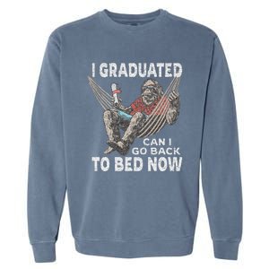 Funny Graduation I Graduated Can I Go Back To Bed Now Garment-Dyed Sweatshirt