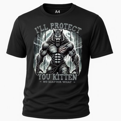 Funny Graphic ILl Protect You Kitten Alpha Wolf Performance Shirt