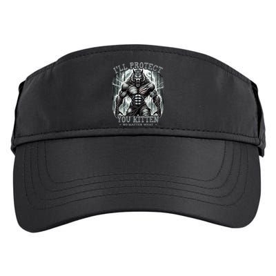 Funny Graphic ILl Protect You Kitten Alpha Wolf Adult Drive Performance Visor