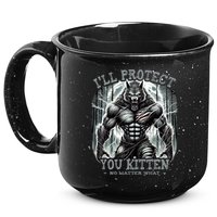 Funny Graphic ILl Protect You Kitten Alpha Wolf 15oz Campfire Ceramic Mug