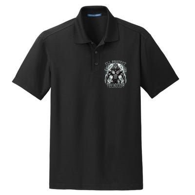 Funny Graphic ILl Protect You Kitten Alpha Wolf Dry Zone Grid Polo