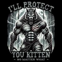 Funny Graphic ILl Protect You Kitten Alpha Wolf 16 in Basic Backpack
