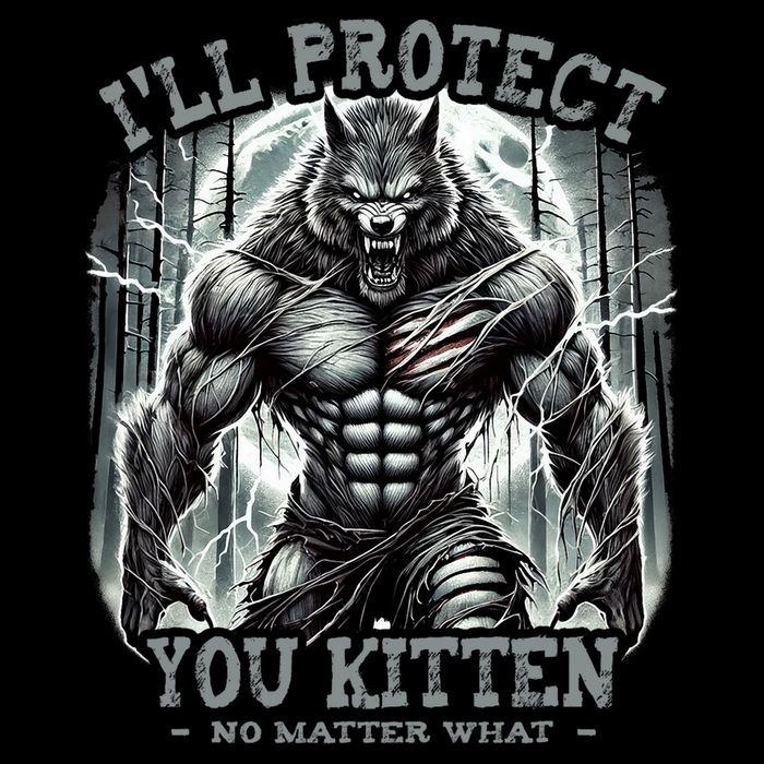 Funny Graphic ILl Protect You Kitten Alpha Wolf 16 in Basic Backpack