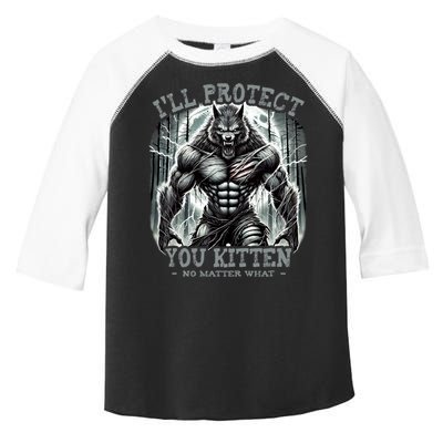 Funny Graphic ILl Protect You Kitten Alpha Wolf Toddler Fine Jersey T-Shirt