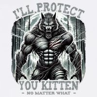 Funny Graphic ILl Protect You Kitten Alpha Wolf Garment-Dyed Sweatshirt