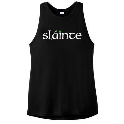 Funny Gift Irish Gaelic Slainte Gift Ladies PosiCharge Tri-Blend Wicking Tank