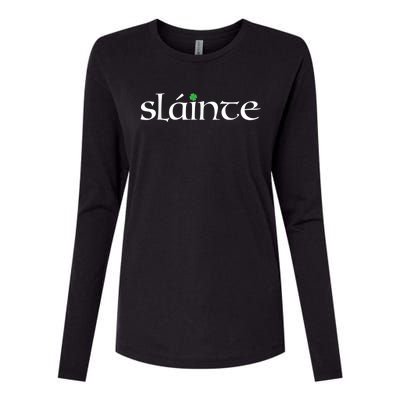 Funny Gift Irish Gaelic Slainte Gift Womens Cotton Relaxed Long Sleeve T-Shirt