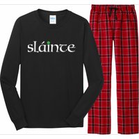 Funny Gift Irish Gaelic Slainte Gift Long Sleeve Pajama Set