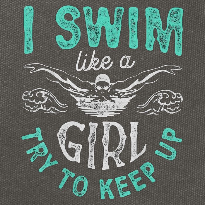 Funny Gift I Swim Like Try To Keep Up Funny Swimming Swimmer Gift Cotton Canvas Backpack