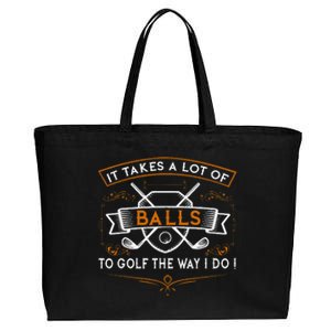 Funny Golf It Takes Balls Xmas Gift Idea For Golfers Cotton Canvas Jumbo Tote