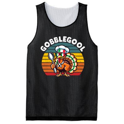 Funny Gobblegool Italian Gobble Turkey Day Fall Thanksgiving Mesh Reversible Basketball Jersey Tank