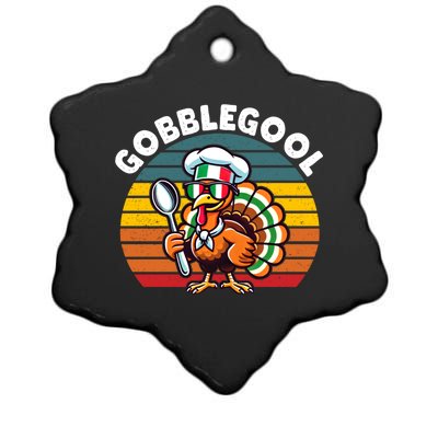 Funny Gobblegool Italian Gobble Turkey Day Fall Thanksgiving Ceramic Star Ornament