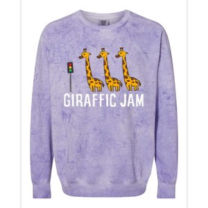 Funny Giraffic Jam Cute Giraffe Giraffe Pun Cute Giraffe Colorblast Crewneck Sweatshirt