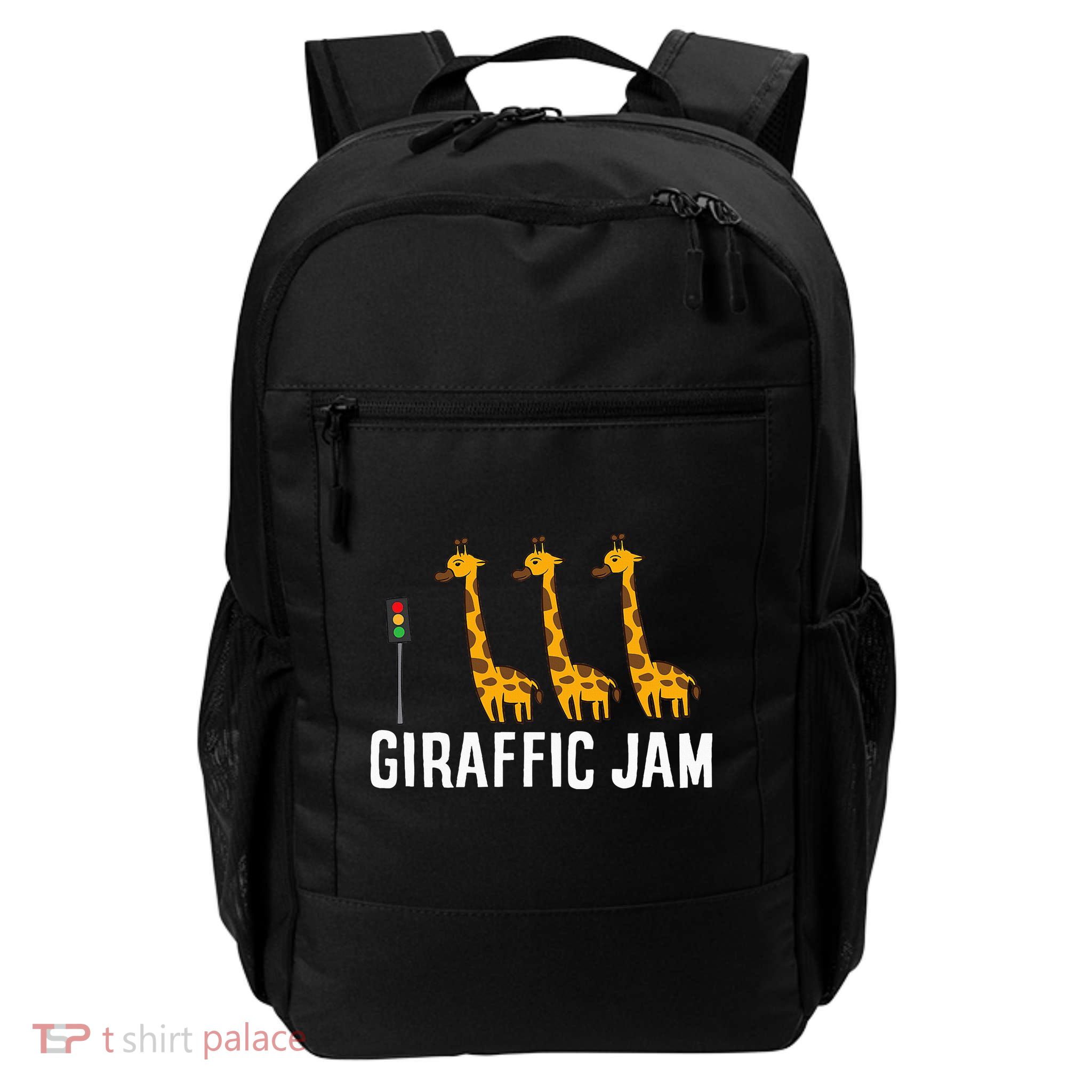 Funny Giraffic Jam Cute Giraffe Giraffe Pun Cute Giraffe Daily Commute Backpack