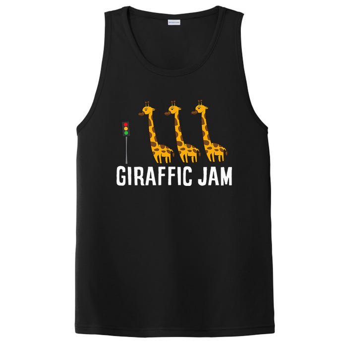 Funny Giraffic Jam Cute Giraffe Giraffe Pun Cute Giraffe PosiCharge Competitor Tank