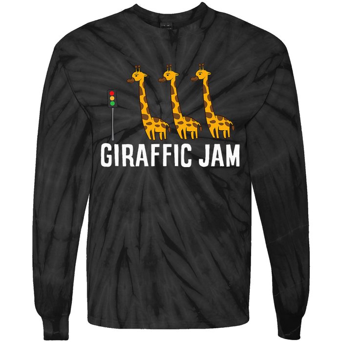 Funny Giraffic Jam Cute Giraffe Giraffe Pun Cute Giraffe Tie-Dye Long Sleeve Shirt