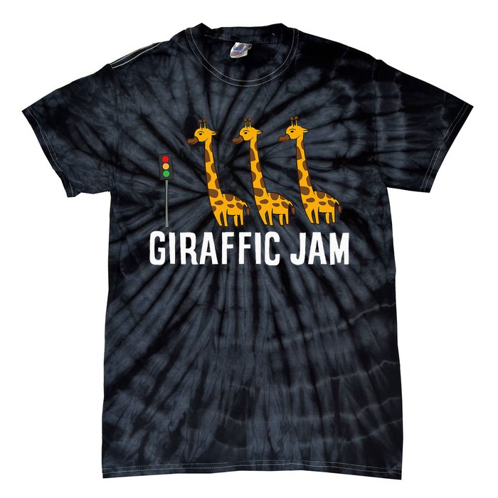 Funny Giraffic Jam Cute Giraffe Giraffe Pun Cute Giraffe Tie-Dye T-Shirt