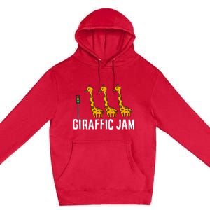 Funny Giraffic Jam Cute Giraffe Giraffe Pun Cute Giraffe Premium Pullover Hoodie