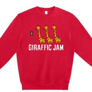 Funny Giraffic Jam Cute Giraffe Giraffe Pun Cute Giraffe Premium Crewneck Sweatshirt