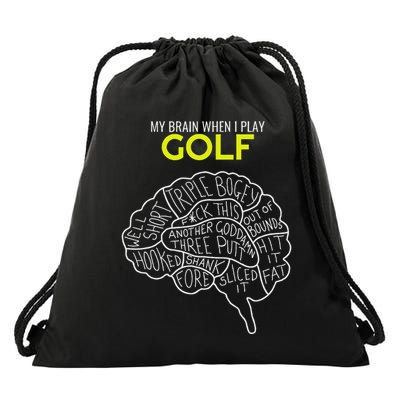 Funny Golf Joke Frustrated Angry Rubbish Golfer Dad Golfing Drawstring Bag