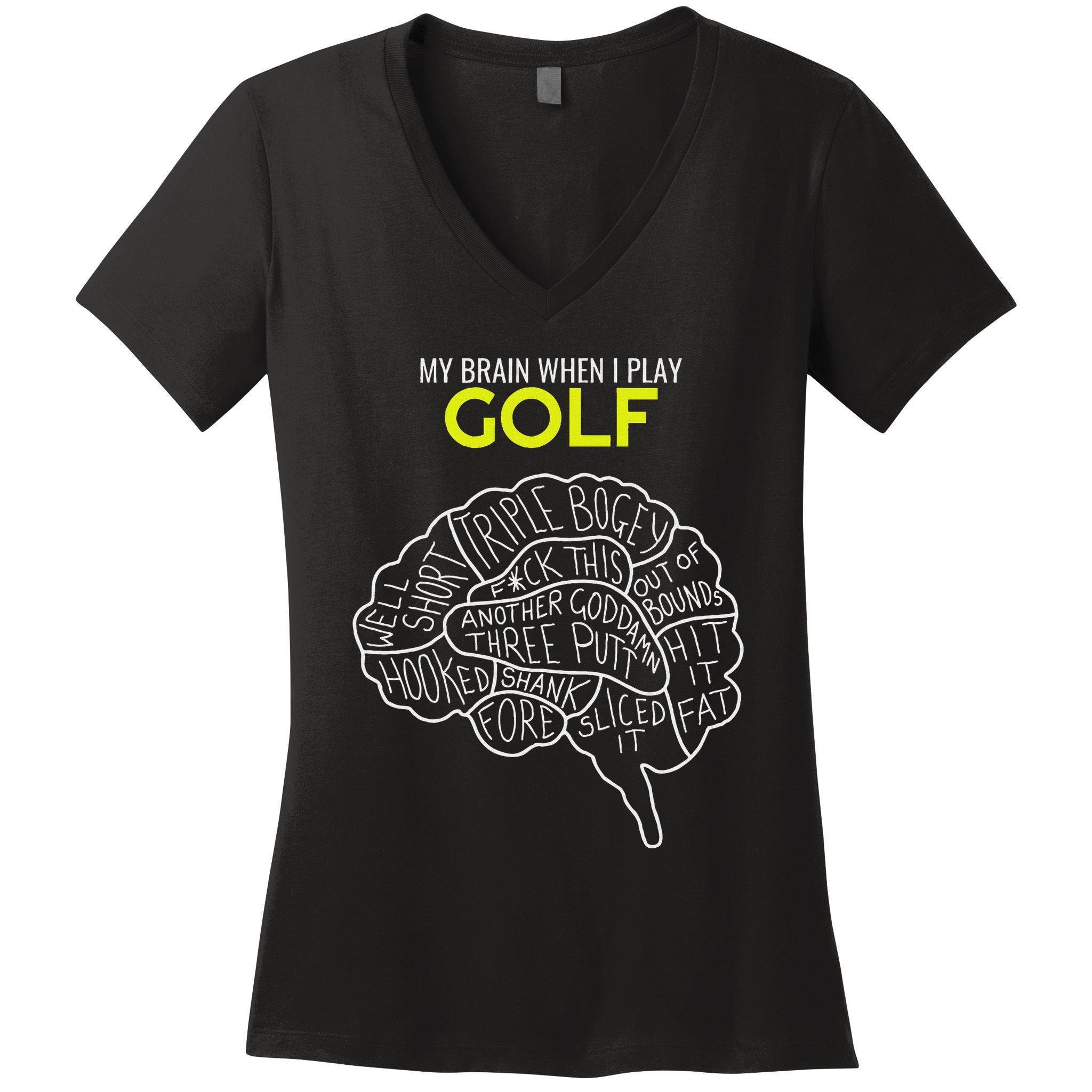 Funny Golf Joke Frustrated Angry Rubbish Golfer Dad Golfing Women's V-Neck T-Shirt