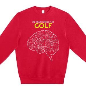 Funny Golf Joke Frustrated Angry Rubbish Golfer Dad Golfing Premium Crewneck Sweatshirt