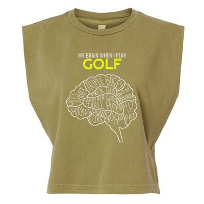 Funny Golf Joke Frustrated Angry Rubbish Golfer Dad Golfing Garment-Dyed Women's Muscle Tee