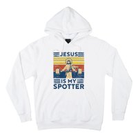 Funny Gym Jesus Is My Spotter Funny Workout Jesus Hoodie