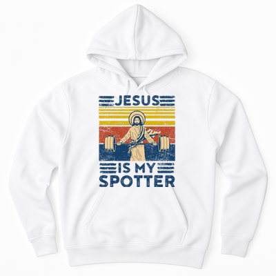 Funny Gym Jesus Is My Spotter Funny Workout Jesus Hoodie