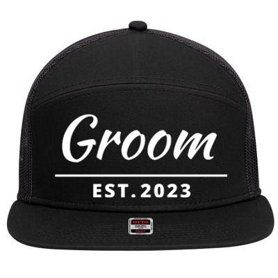 Funny Groom, Just Married Couples Set Tee, Groom Tee 7 Panel Mesh Trucker Snapback Hat