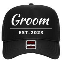 Funny Groom, Just Married Couples Set Tee, Groom Tee High Crown Mesh Back Trucker Hat