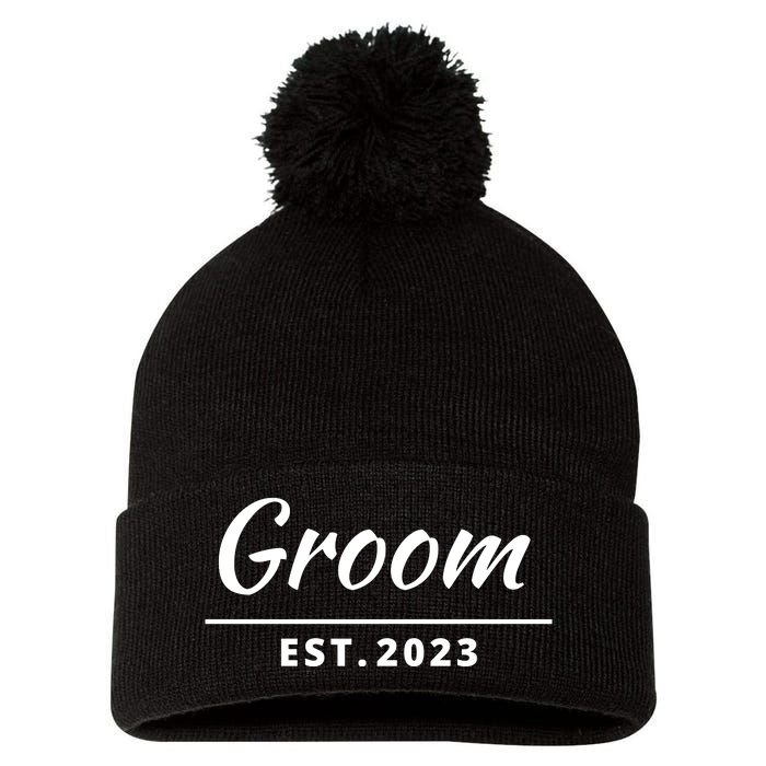 Funny Groom, Just Married Couples Set Tee, Groom Tee Pom Pom 12in Knit Beanie