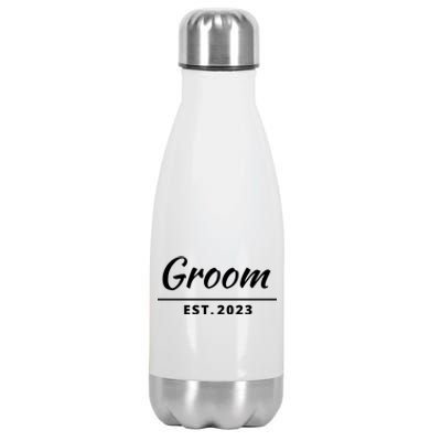 Funny Groom, Just Married Couples Set Tee, Groom Tee Stainless Steel Insulated Water Bottle