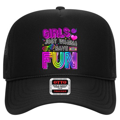 Funny Girls Just Wanna Have Fun Awesome 70's 80's 90's 1980s  Trucker Hat